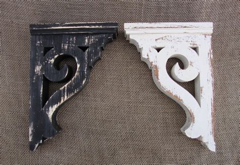 Rustic Corbels Farmhouse Decor Black Shelf Bracket White Etsy