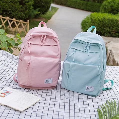 Large Leisure Backpack For Girls Teenage Pink Bag Pack Women College
