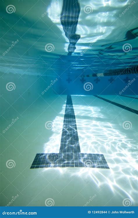 Underwater Pool Shot Stock Photo Image Of Lane Divider 12492844