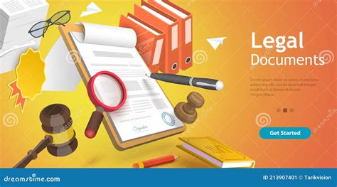 3d Vector Conceptual Illustration Of Legal Documents Deal Agreement