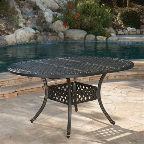 Anson Outdoor Expandable Aluminum Dining Table Shiny Copper Walmart