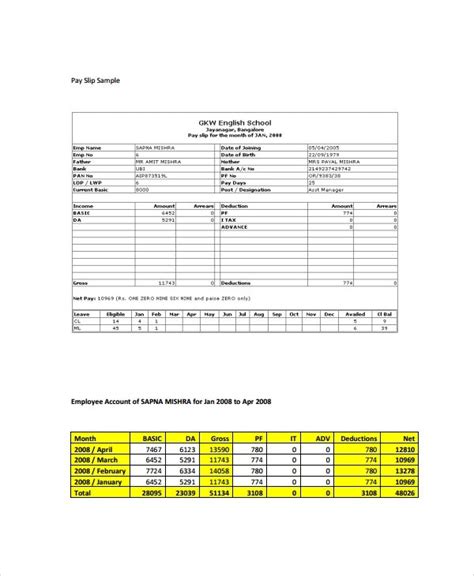 Payslip template is available here. Payslip Templates | 28+ Free Printable Excel & Word ...