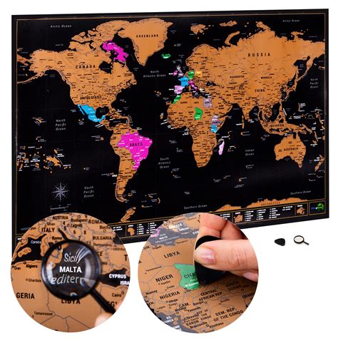 Buy Scratch Off World Map With All Us States Large 70 X 42cm Ultra