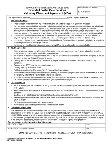 Dcyf Form 15 431 Fill Out Sign Online And Download Fillable Pdf