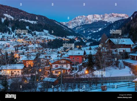 Dusk Winter View Of Ortisei Or St Ulrich Val Gardena Alto Adige