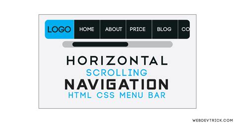 Horizontal Scroll Navigation Using Html Css Scrolling Menu Bar