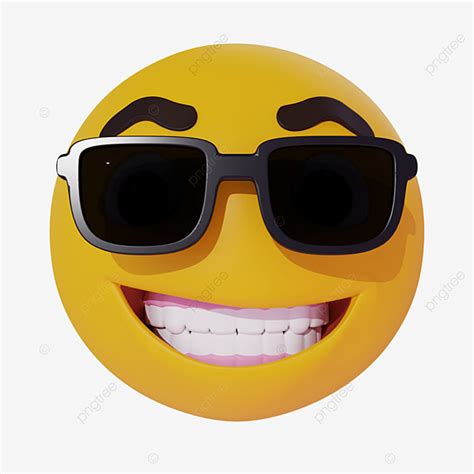 Иконки социальных сетей 3d Emoji выглядят круто улыбаясь и в очках на