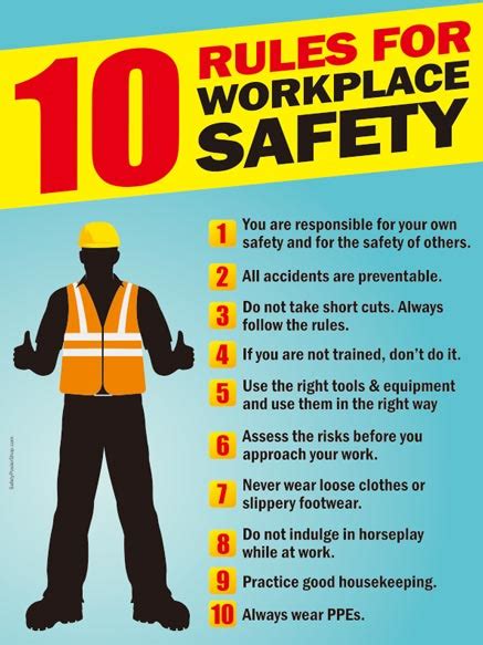 10 Rules For Workplace Safety Safety Poster Shop Photos