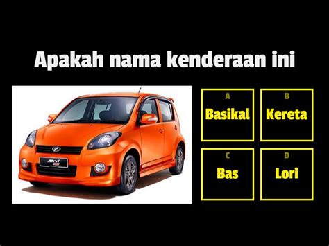 Kenderaan Di Darat Quiz