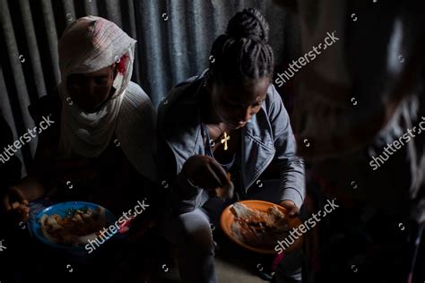 Displaced Tigrayan Women One Wearing Ethiopian Editorial Stock Photo