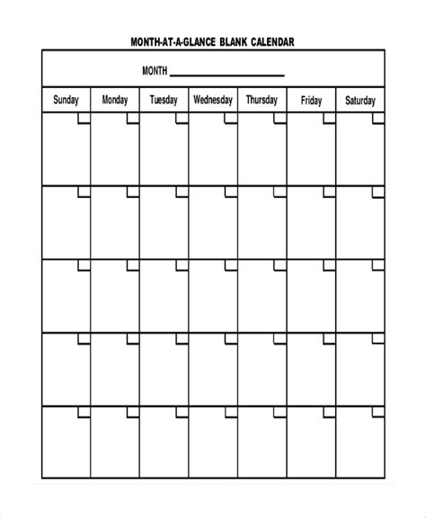 Printable Blank Monthly Calendar Template Printable Templates