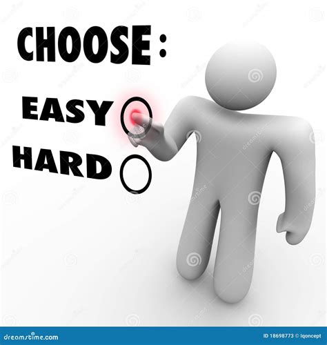Choose Easy Or Hard Difficulty Levels Stock Image
