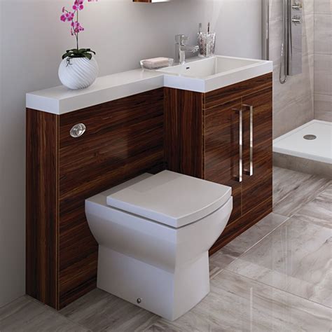 Toilet And Basin Combination Unit With Tabor Toilet Walnut Tabor