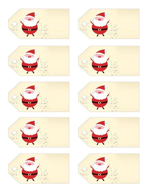 Christmas Gift Tags With Santa Clause On Them