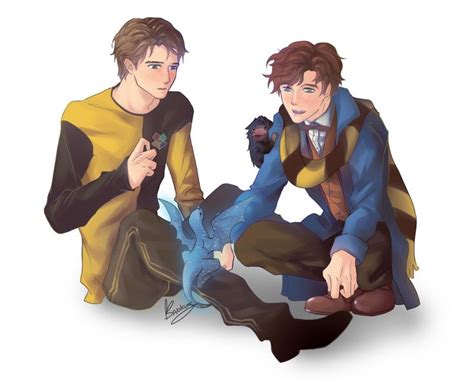 Er ist durch sein faires verhalten in wettbewerben bekannt. Newt & Cedric (Fantastic Beasts) | Harry potter anime ...
