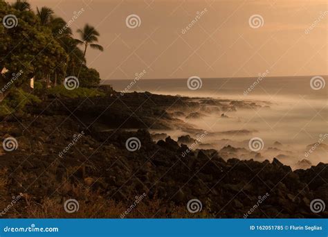 Sunset in Kona, Hawaii stock image. Image of island - 162051785