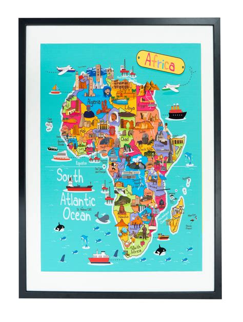 Africa Map Poster Kids Swag