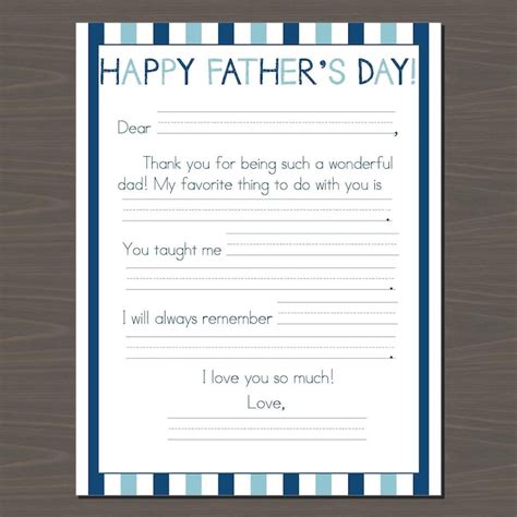Cute Fathers Day Fill In The Blank Printable Card Etsy España