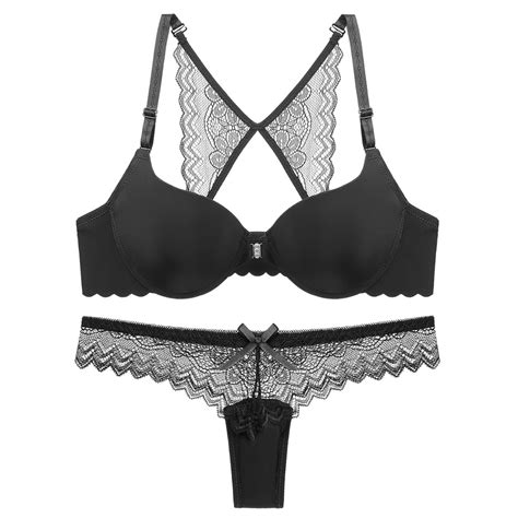 Sexy Push Up Bra And Panties Set Front Closure Seamless Underwear Sets