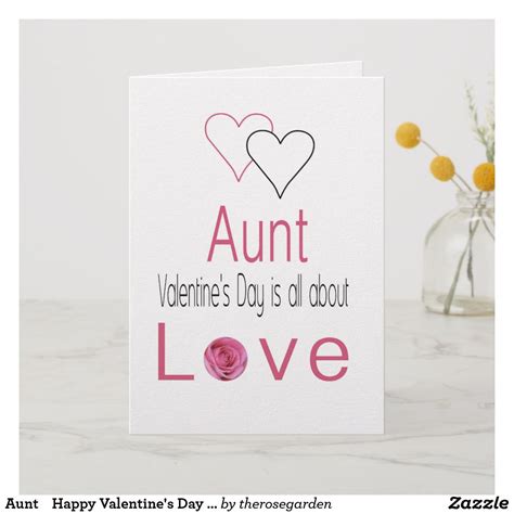 Aunt Happy Valentines Day Roses Holiday Card Holiday