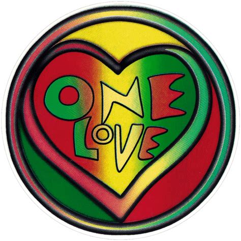 One Love Rasta Heart Small Window Sticker Decal Peace Resource