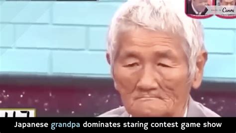 Japanese Grandpa Dominates Staring Contest Game Show Video Alltop Viral