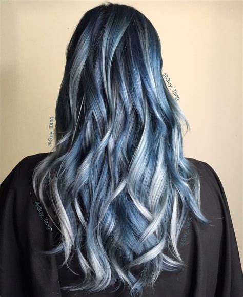 This shade of silver is as a wintery, metallic steel. Best 25+ Silver blue hair ideas on Pinterest | Blue grey ...