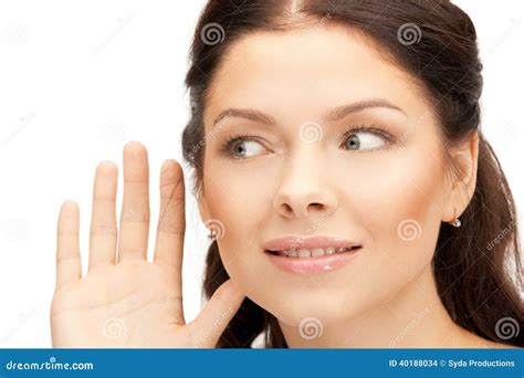 Woman Listening Gossip Stock Photo Image Of Cute Expression 40188034