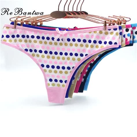 Rebantwa Women Colorful Dot Cute Intimates Pink Underwear Women Cotton