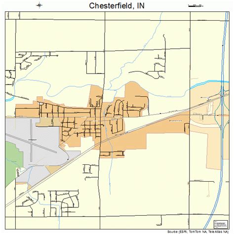 Chesterfield Indiana Street Map 1812376