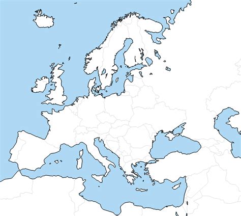 Blank Map Of Europe Large