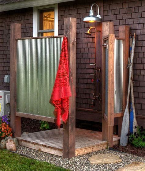 Create a garden shower using a watering can or a bucket with tiny holes drilled through the bottom. 7 Unique Ideas For An Outdoor Shower In Tallahassee