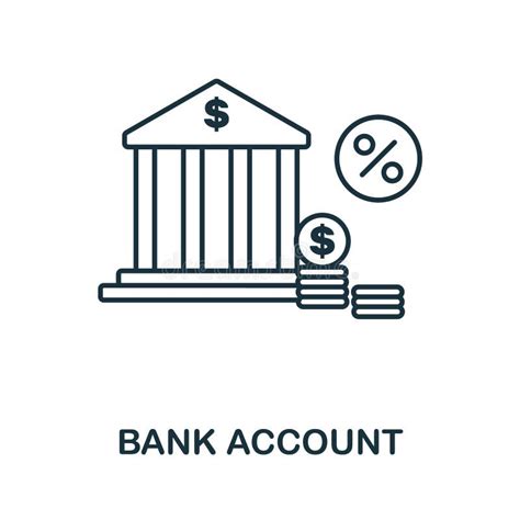 Bank Account Line Icon Monochrome Simple Bank Account Outline Icon For