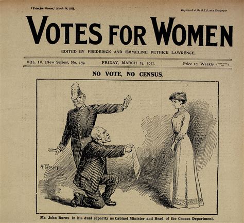 Suffrage Source No Vote No Census Cartoon From Votes For
