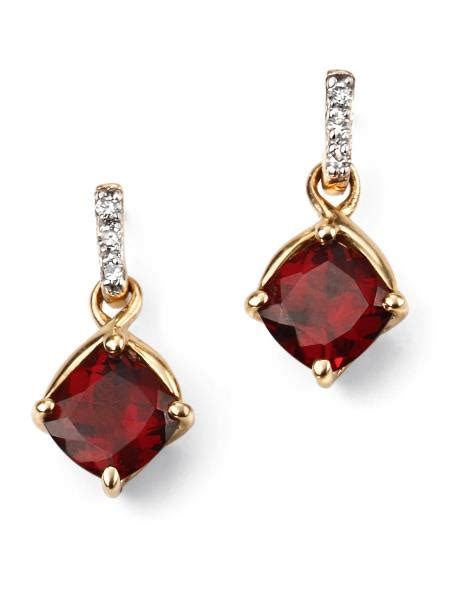 9ct Yellow Gold Garnet Earrings Cornish Jewel