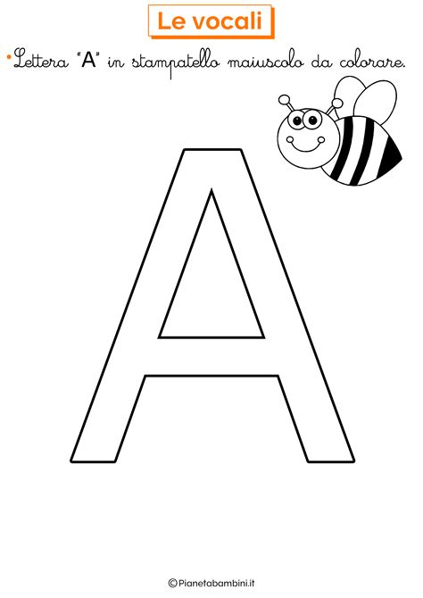 Cliccate sulla miniatura del disegno che volete stampare, si aprirà una pagina col disegno ingrandito, poi cliccate al centro del disegno per avviare il processo di stampa. Vocali da Colorare per Bambini | PianetaBambini.it