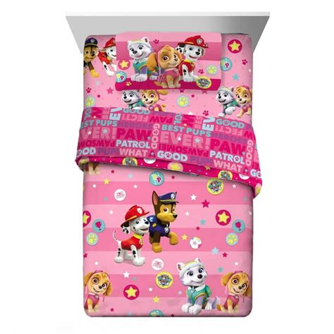 Paw Patrol 4pc Twin Bedding Set Bed In A Bag With Bonus Tote Pink