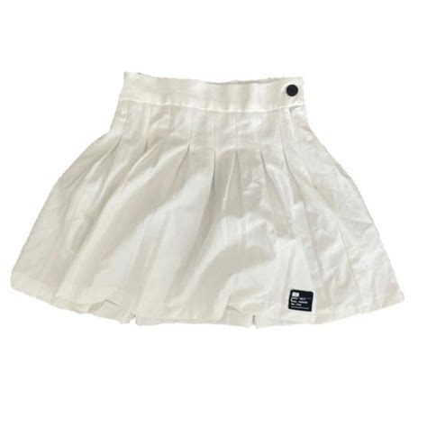 Bershka White Pleated Tennis Skirt Perfect Depop
