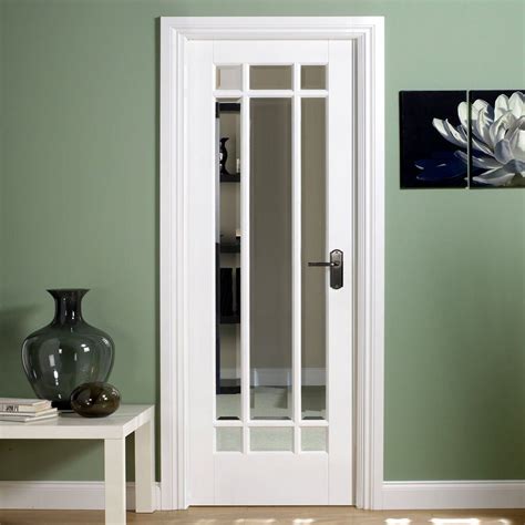 Manhattan Door Bevelled Clear Glass White Primed Белые двери