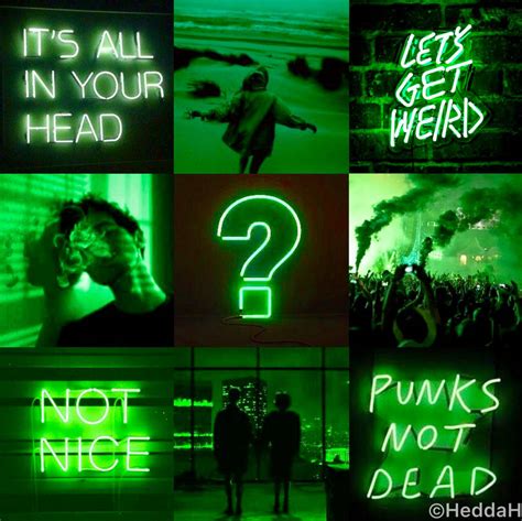 Download Not Nice Collage Neon Green Aesthetic Wallpaper