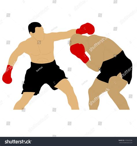 Two Boxers Fighting Stock Vector Royalty Free 197603336 Shutterstock