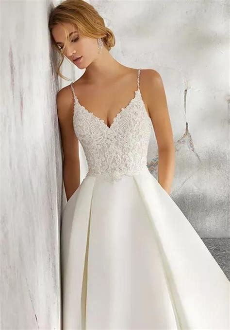 morilee by madeline gardner 8272 luella wedding dress the knot satin ball gown wedding