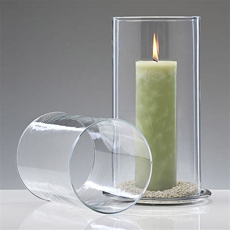 Glass Candle Sleeve Chimney Open Ended Hurricane Candle Holder For