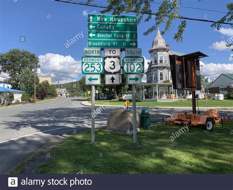 Road Signs Canaan Vermont United States Stock Photo Alamy