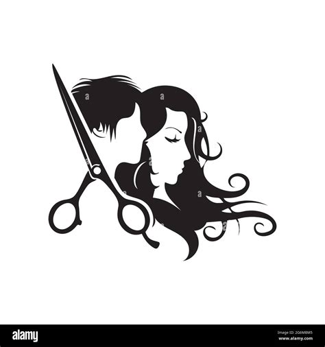 Hairdresser Logo Beauty Salon Logo With Man And Woman Silhouettes
