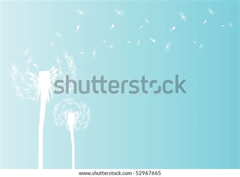 Vector Illustration Blowing Dandelion Silhouette On Stock Vector
