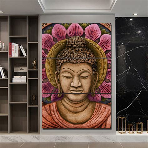 Modular Canvas Art Abstract 3 Piece Buddha Painting Canvas