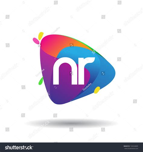 Letter Nr Logo Colorful Splash Background Stock Vector Royalty Free