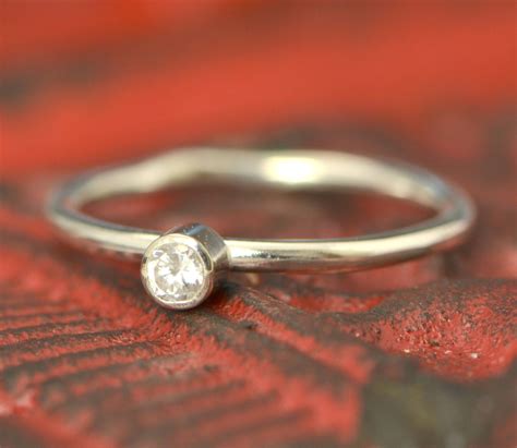 April Birthstone Ring Gemstone Ring Stacker Ring April