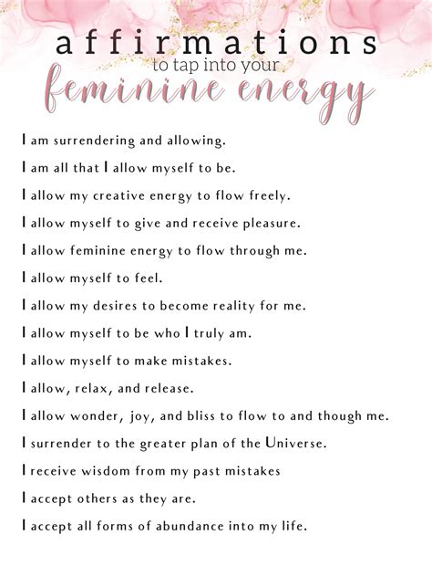 111 Affirmations To Tap Into Your Feminine Energy Artofit